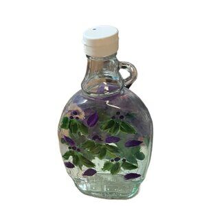 Decorative Glass Bottle with Purple and Green  grape  Design
